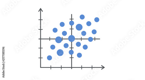 Abstract scatter plot with varying circle sizes on a grid.