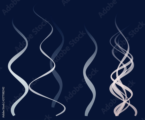 Multiple wavy smoke lines in varying thickness for coffee steam