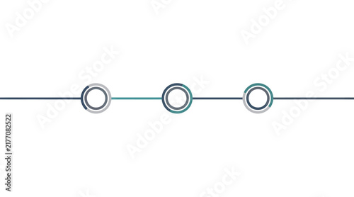 Three interconnected circles on a horizontal line representing connection and data flow.