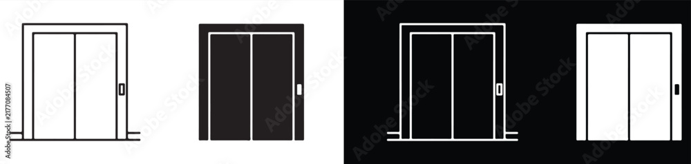 Fototapeta premium Elevator Door Designs with Different Color Variations and Frames for Architectural Projects