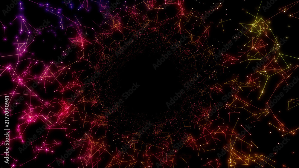 Fototapeta premium Plexus lines and dots network connection digital technolog 3D illustration background.
