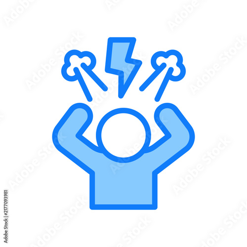 Фотография Anger Icon Blue Color Style