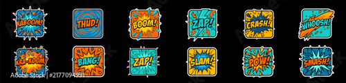 Foto Comic Cartoon Explosion Sticker Set