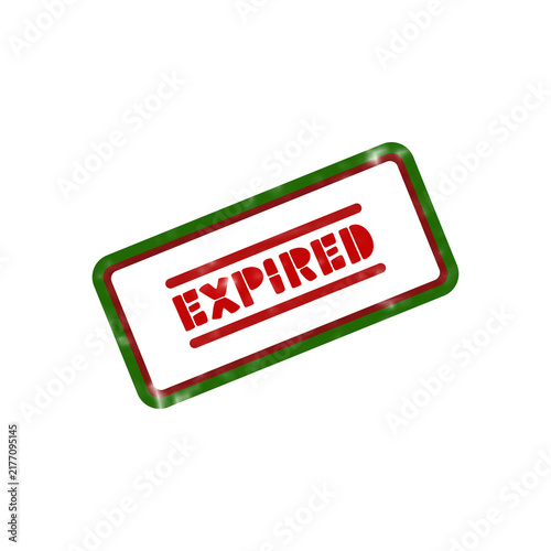 Foto Expired rubber stamp icon with red text