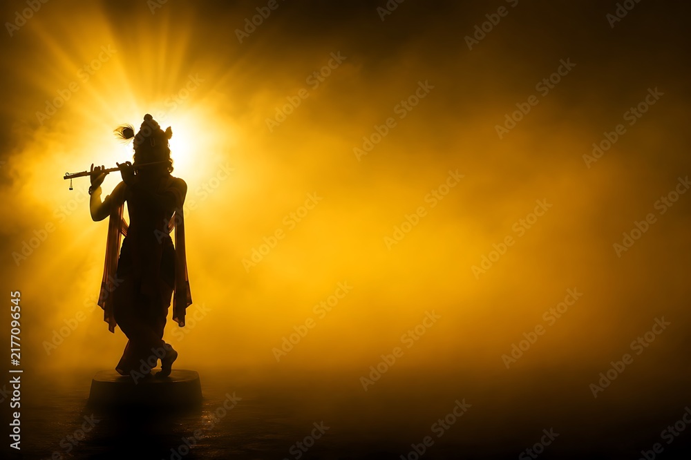 Fototapeta premium Happy Shri Krishna Janmashtami Gokulashtami Krushna Jayanti Ashtami Rohini Festival