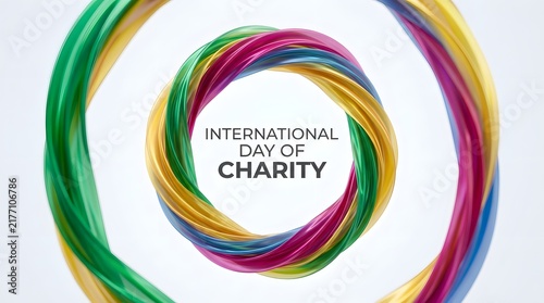 International Day of Charity colorful ribbon concept