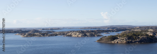 Panoramic Banner of Archipelago Islands Scattered in Blue Sea