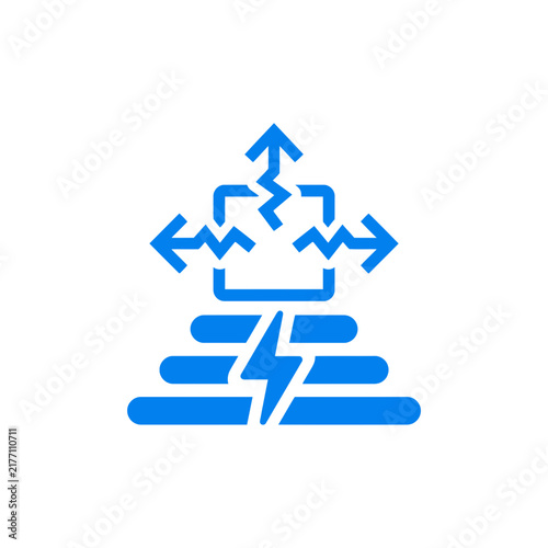 Modern Blue Power Grid Distribution and Electrical Energy Vector Icon