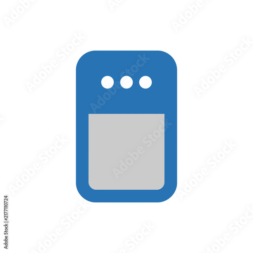 Modern blue motion sensor device icon for smart home security system