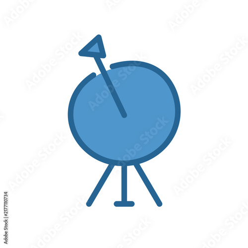 Modern Blue Satellite Dish Icon for Communication and Telecommunications Technology