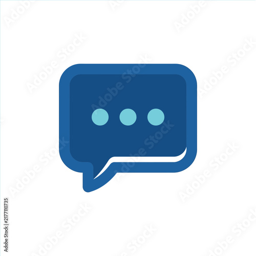 Modern Blue Speech Bubble Icon Representing Chat and Online Communication