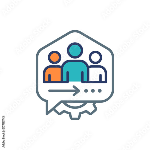 Modern Business Workforce Management and Human Resources Strategy Process Icon Vector