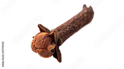 фотографія Single aromatic dry clove bud spice isolated on transparent background for traditional winter bakery seasoning recipe layouts