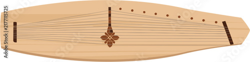 Canvastavla Traditional Gusli String Musical Instrument Vector Illustration Featuring Flat W