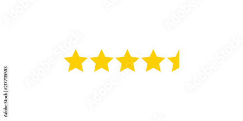 Fotografía Four and a half golden stars rating vector icon set.