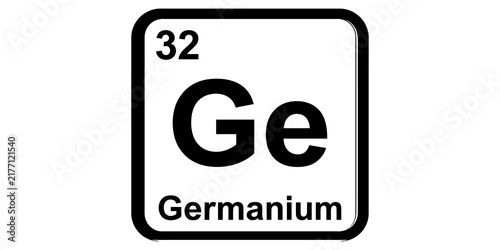 Fotografía A periodic table element tile for germanium, showing its symbol, atomic number, and name
