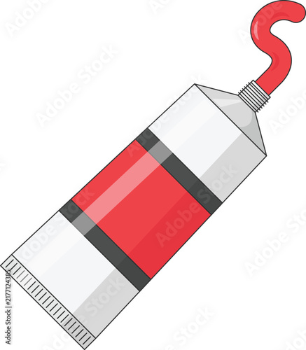 Paint Tube Vector Illustration. Paint Supply Design Element Isolated on White Background