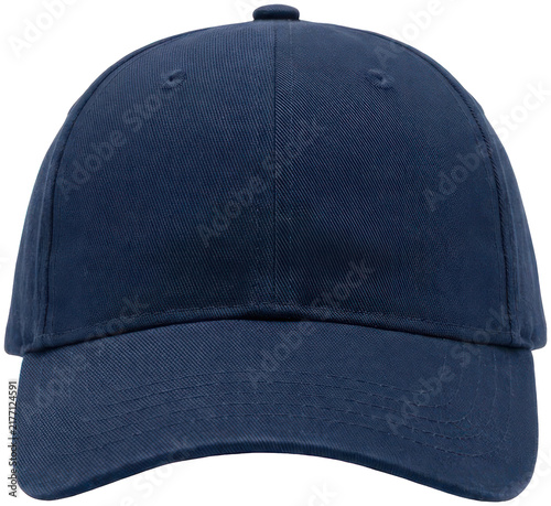Foto Classic navy blue baseball cap front view