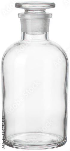Cuadro en lienzo Clear glass apothecary bottle with glass stopper.