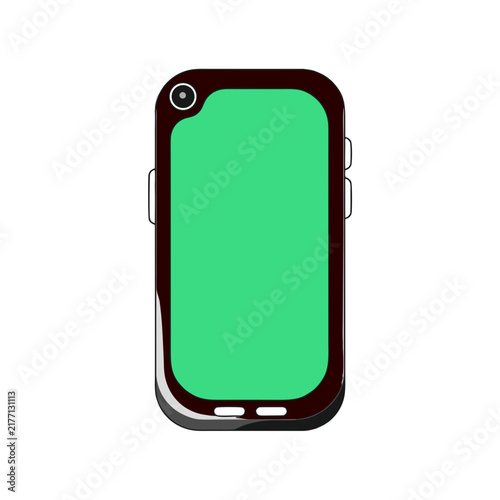 Smartphone with green screen mockup for mobile app design and digital interface presentation
