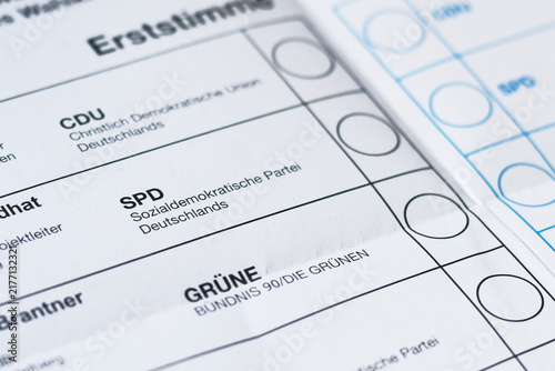 Foto Germany - February 2025: Close up of Social Democratic Party SPD on ballot paper