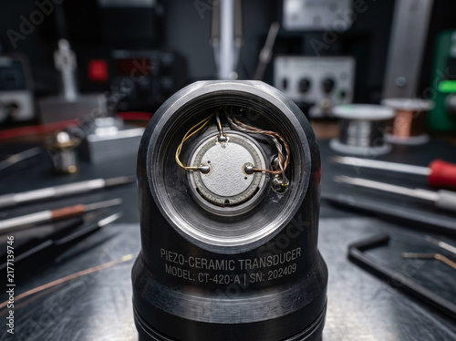 Foto Piezoelectric Ceramic Transducer Component in Ultrasonic Sensor