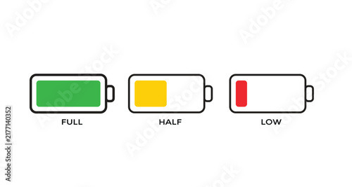 Obraz na płótnie Full battery icon flat vector