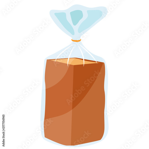 loaf bread slices in a plastic bag.