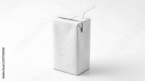 Juice Box Mockup With The Water Drops Perspective View isolated background