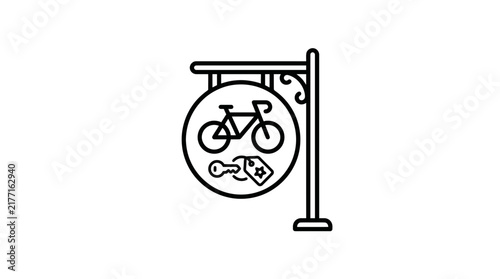 Bicycle Shop Hanging Sign Icon