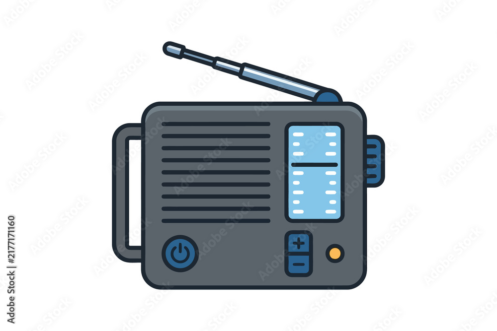 Fototapeta premium Portable Radio Vector Illustration