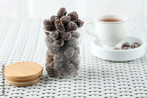 Фотография Tamarind Candy Coated with Granulated Sugar,