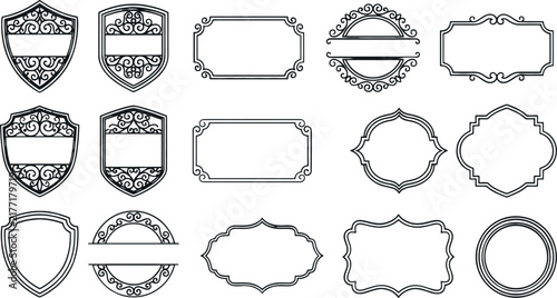 Ornate Vintage Frames Collection in Classic Decorative Vector Silhouette Style