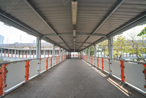 The road to the bts skytrain railway station metropolistic mass transport