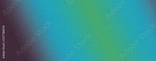 Abstract Turquoise Green Gradient Background with Purple Edge and Noise Grain Texture
