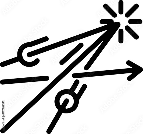 Abstract Laser Beam Collision and Explosion Icon