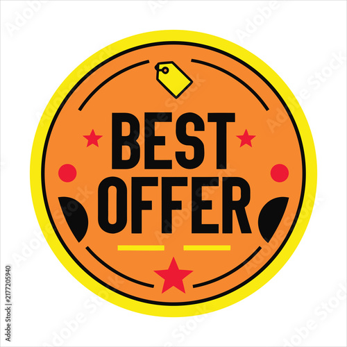 Best Offer Sale Promotional Badge Vector