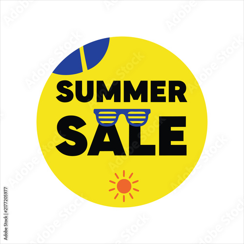Summer Sale Promotional Badge Vector