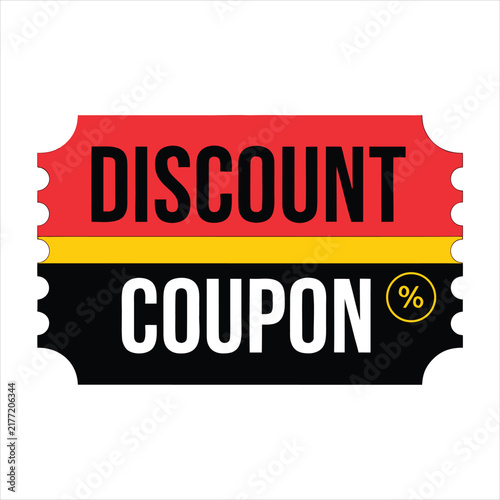 Red Discount Coupon Sale Label Vector