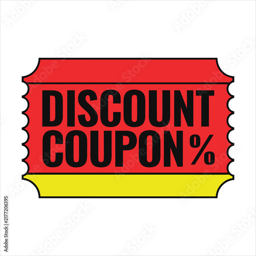 Red Discount Coupon Sale Label Vector