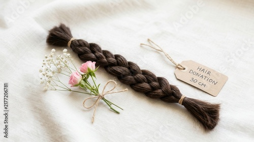 Symbol Of Generosity Braided Hair And Delicate Flowers  Donation
