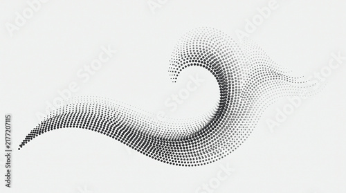 Halftone Dot Swirl Wave Abstract Background