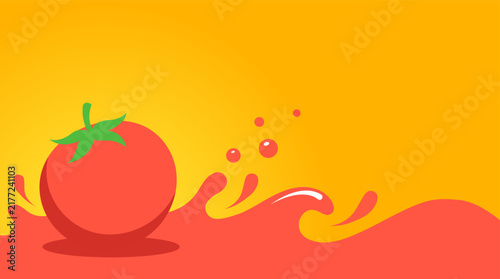 La Tomatina illustration featuring fresh tomato, vibrant splash, and colorful festival background for Spanish food festival, posters, banners, and event promotions