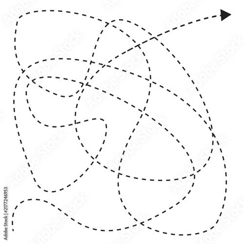 Dashed arrow doodle dotted line vector design