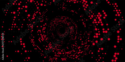 Abstract red star halftone circular background vector