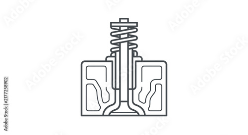 A technical line drawing of an internal combustion engine poppet valve assembly.