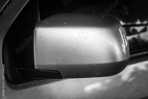 rearview mirror of car