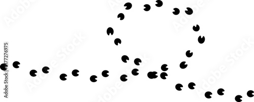 Cow hoof footprint icon, goat or sheep line track