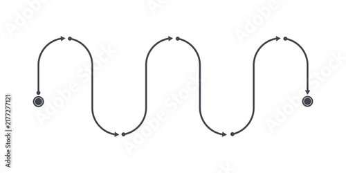 Process arrow diagram, Minimal journey style, Infographic elements vector illustration. 
