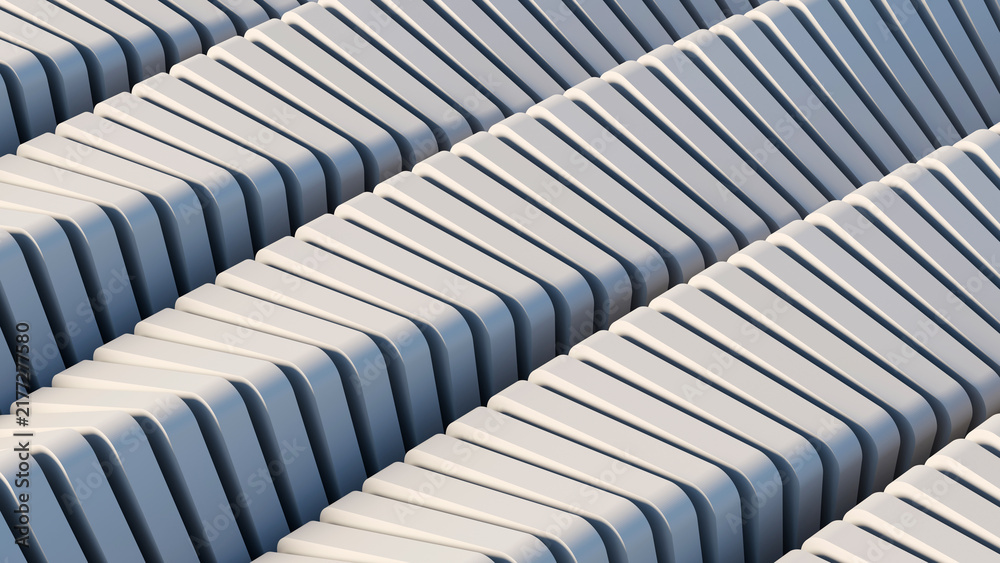 Fototapeta premium Abstract 3D geometric pattern of repeating white tiles. Perfect for modern background, minimalist architecture design, tech banner, or presentation slide